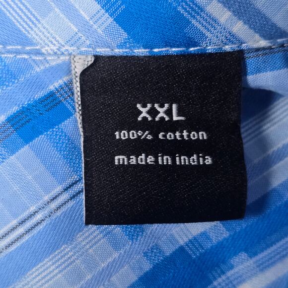 NWT Sean John Shirt Mens Size XXL Original Fit Plaid Button Down Powder Blue - Picture 13 of 16